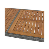Alora 5-Piece Wicker Patio Bar Set With Cushions & Acacia Table (SAK26801)