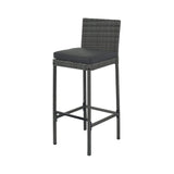 Alora 5-Piece Wicker Patio Bar Set With Cushions & Acacia Table (SAK26801)