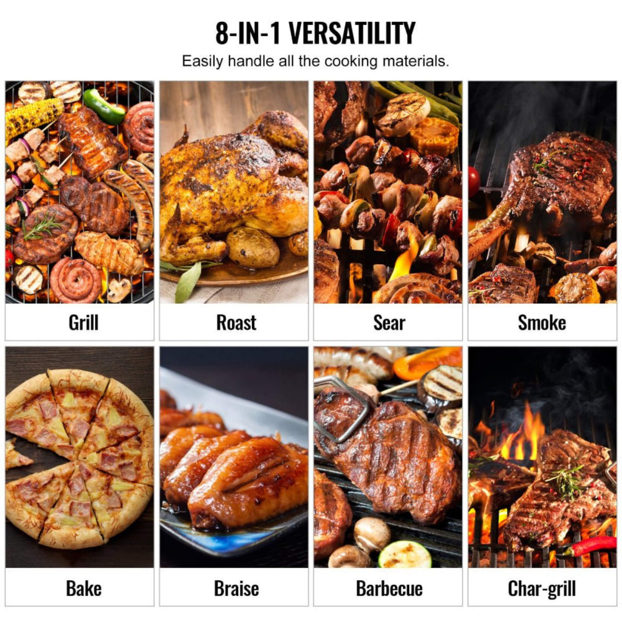 53-Inch Heavy-Duty Portable Wood Pellet BBQ Grill With Cart