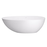 Giotto Solid Surface Soaking Bathtub in Matte White with Matte White Drain and Integrated Overflow