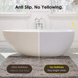 Giotto Solid Surface Soaking Bathtub in Matte White with Matte White Drain and Integrated Overflow
