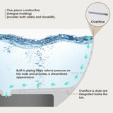 Giotto Solid Surface Soaking Bathtub in Matte White with Matte White Drain and Integrated Overflow