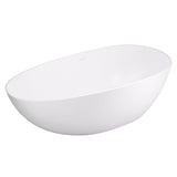 Giotto Solid Surface Soaking Bathtub in Matte White with Matte White Drain and Integrated Overflow
