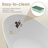Giotto Solid Surface Soaking Bathtub in Matte White with Matte White Drain and Integrated Overflow