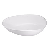 Giotto Solid Surface Soaking Bathtub in Matte White with Matte White Drain and Integrated Overflow