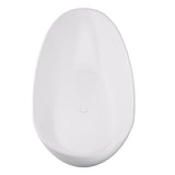 Giotto Solid Surface Soaking Bathtub in Matte White with Matte White Drain and Integrated Overflow