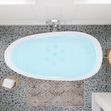 Giotto Solid Surface Soaking Bathtub in Matte White with Matte White Drain and Integrated Overflow