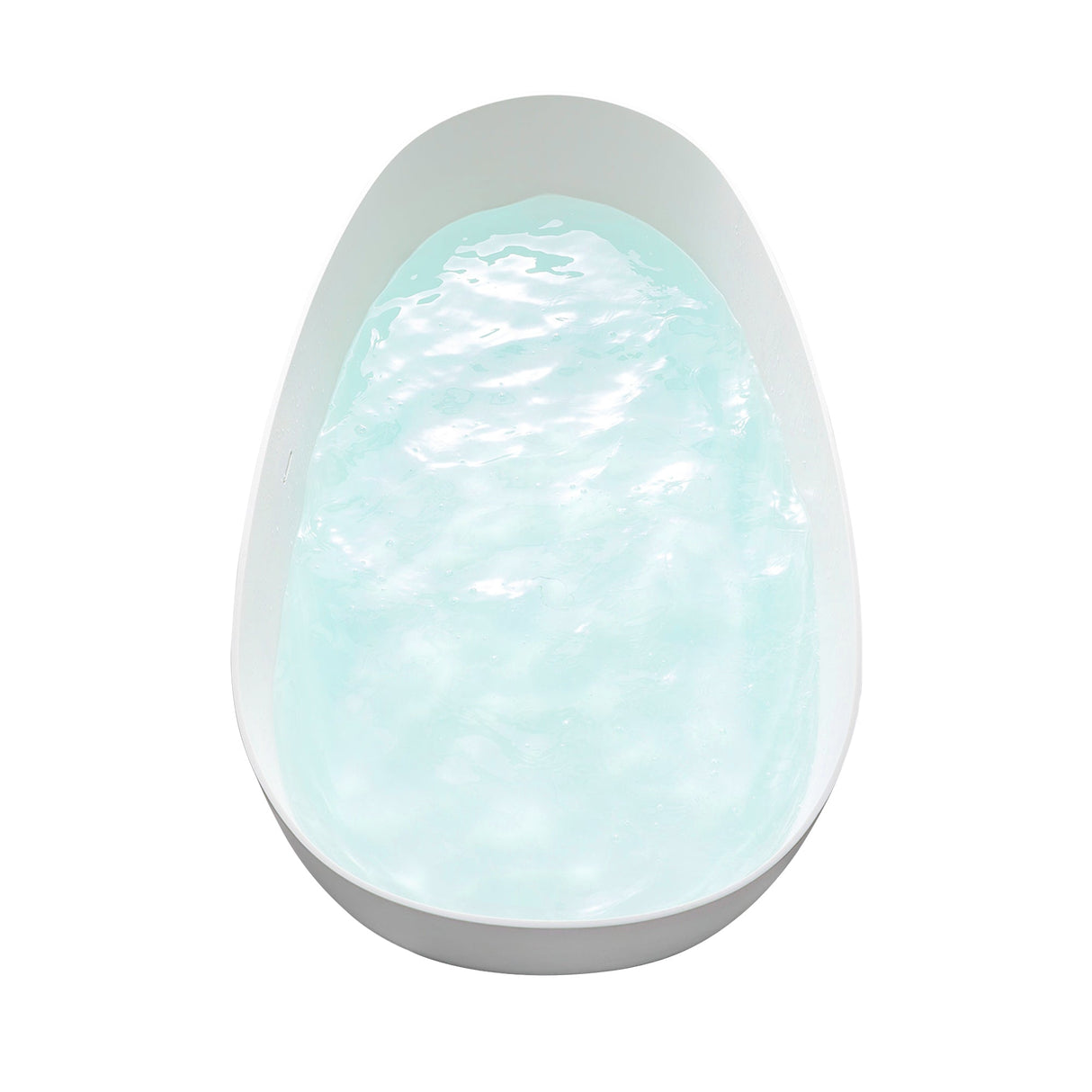 Giotto Solid Surface Soaking Bathtub in Matte White with Matte White Drain and Integrated Overflow