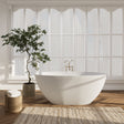 Euston Solid Surface Soaking Bathtub in Matte White with Matte White Drain and Integrated Overflow