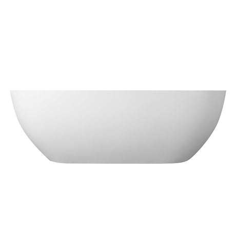 Ryder Solid Surface Soaking Bathtub in Matte White with Matte White Drain and Integrated Overflow