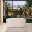 Clarity&main 67" x 32" Flatbottom Freestanding Acrylic Soaking Bathtub in Glossy White with Drain and Integrated Overflow