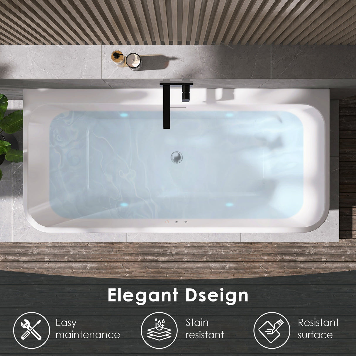 Lilac 67" x 32" Flatbottom Freestanding Acrylic Soaking Bathtub in Glossy White with Drain and Integrated Overflow