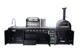 Black 125-Inch Double Stainless Steel Gas Outdoor Kitchen Grill