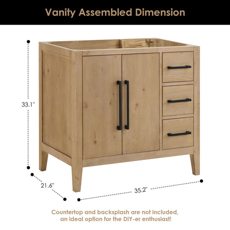 Laurel 36"/48"/60"/72" single/double vanity cabinet without top