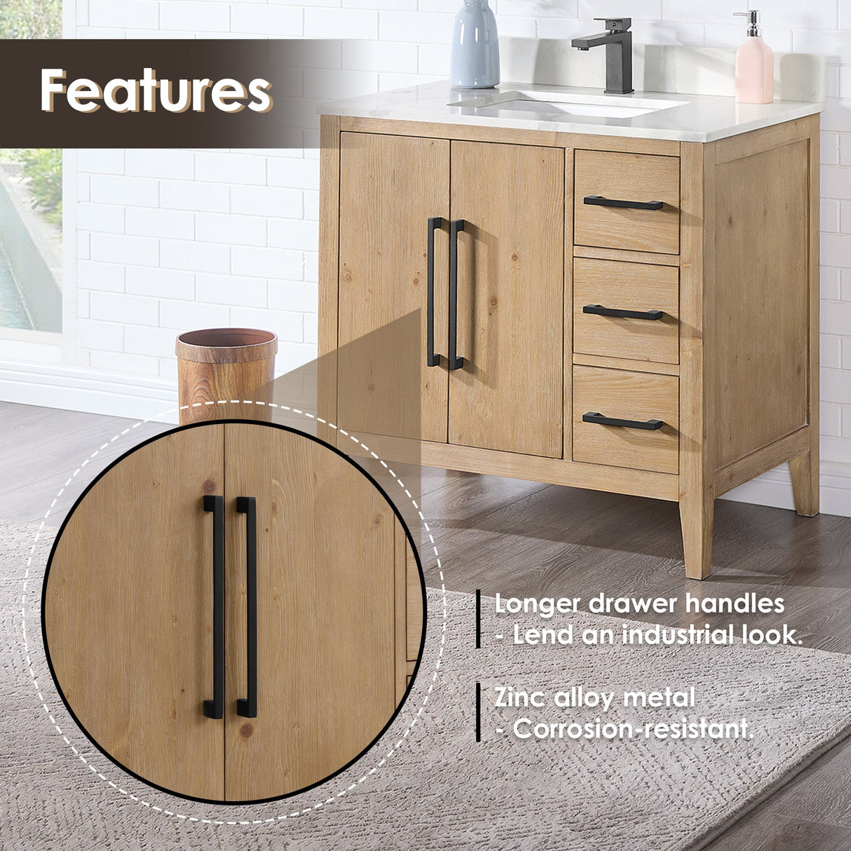Laurel 36"/48"/60"/72" single/double vanity cabinet without top