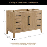 Laurel 36"/48"/60"/72" single/double vanity cabinet without top