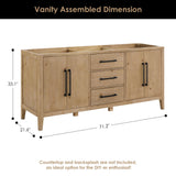 Laurel 36"/48"/60"/72" single/double vanity cabinet without top