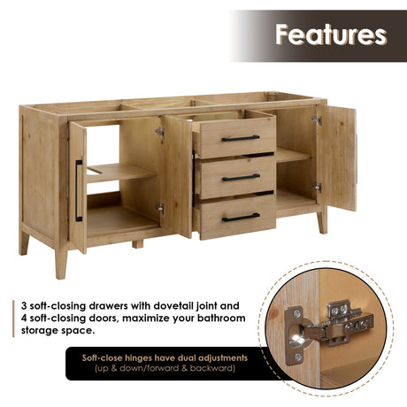 Laurel 36"/48"/60"/72" single/double vanity cabinet without top