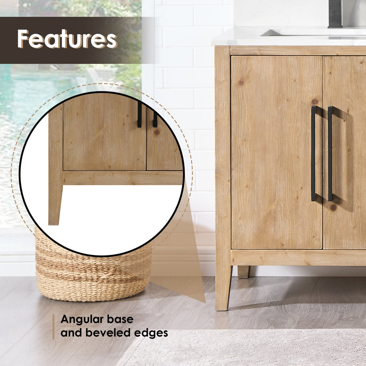 Laurel 36"/48"/60"/72" single/double vanity cabinet without top