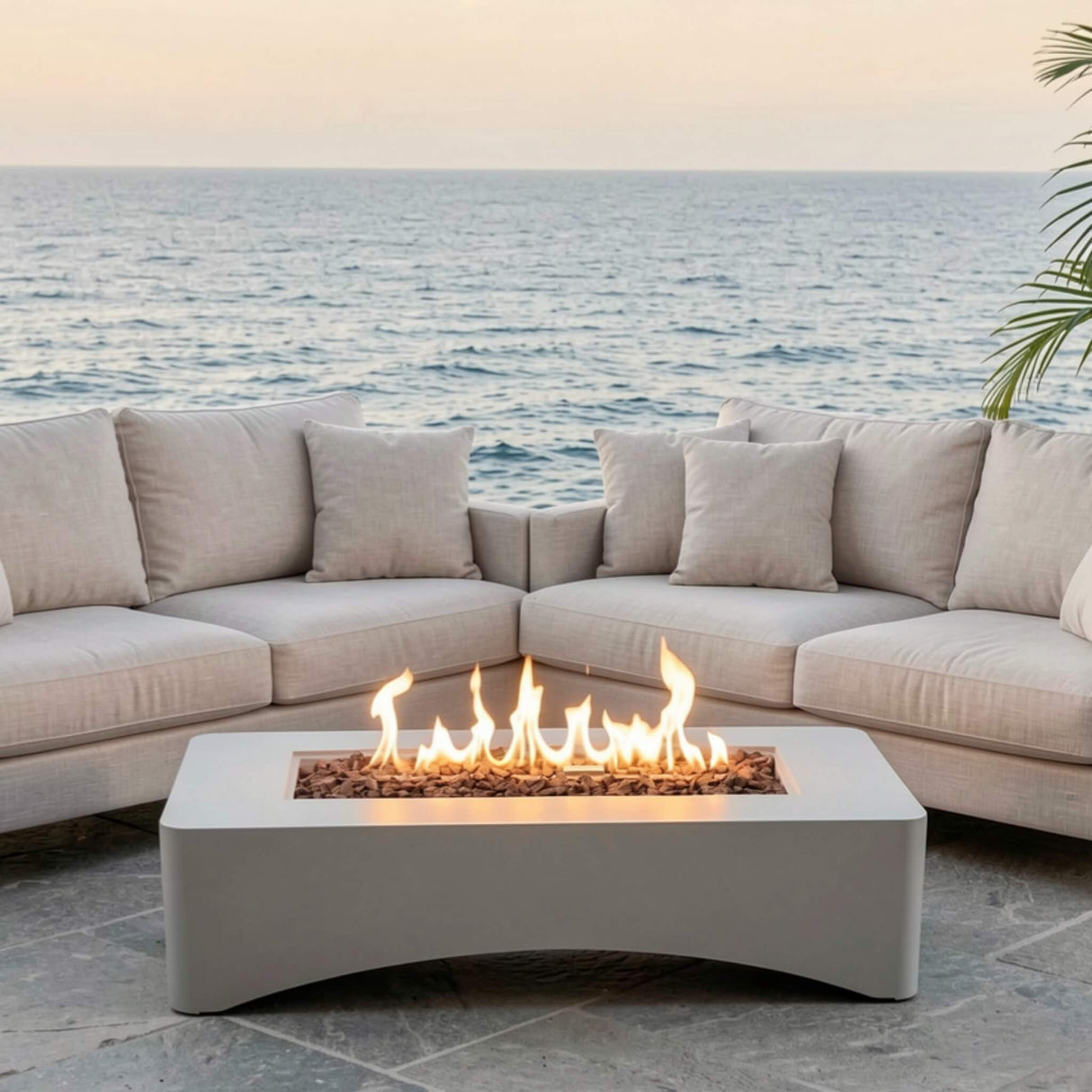 Alora 56-Inch 50K BTU Outdoor Modern Propane Fire Pit Table (SAK56830)