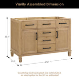 Solana 36"/48"/60"/72" single/double vanity without top