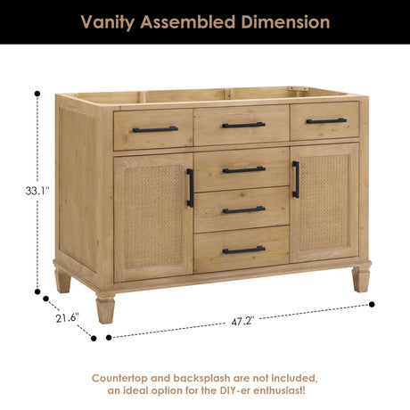 Solana 36"/48"/60"/72" single/double vanity without top