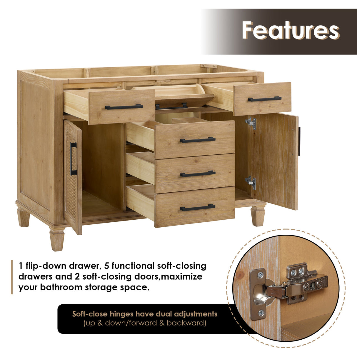 Solana 36"/48"/60"/72" single/double vanity without top