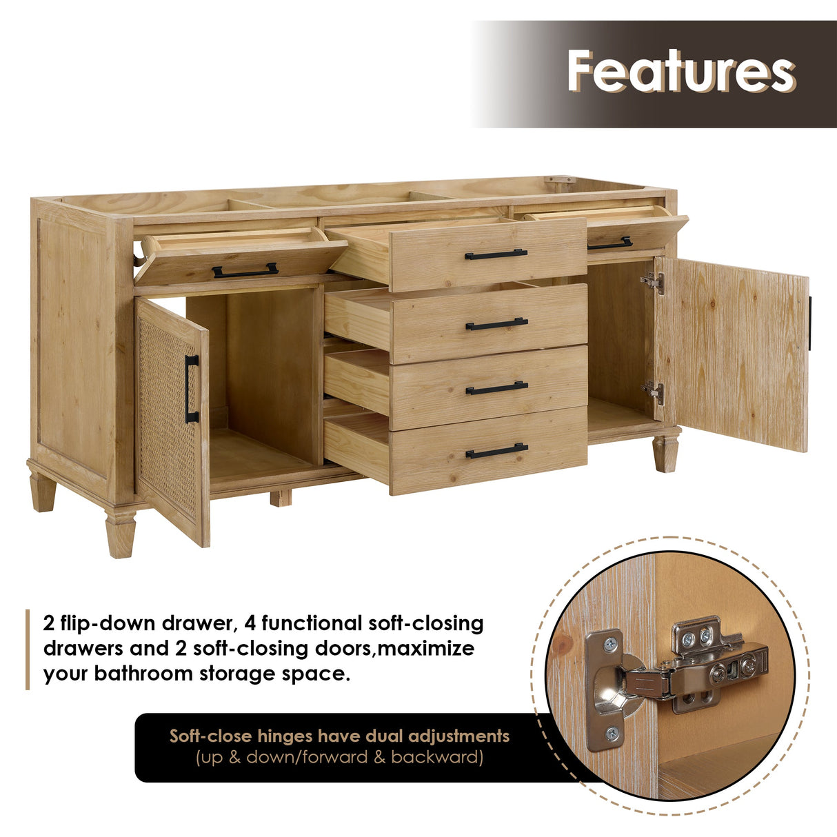 Solana 36"/48"/60"/72" single/double vanity without top