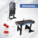 56 Inch Air Hockey Table with Powerful 12V Motor and LED Digital Scoreboard-Black