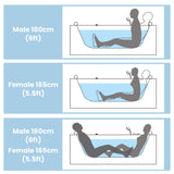 Nuvia Serenity 59-Inch 2-Person Acrylic Corner Whirlpool 16-Jet Hydro Massage Bathtub With Heater Rainbow Light (SAK12058)