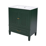 Nuvia 60-Inch Green Vintage Double Sink Vanity With Cabinets And Drawers (SAK26149)
