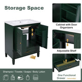 Nuvia 60-Inch Green Vintage Double Sink Vanity With Cabinets And Drawers (SAK26149)