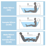 Nuvia 61-Inch 2-Person Acrylic Whirlpool Massage Bathtub With 16 Water Jets And LED Lights (SAK15780)