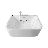 Nuvia 61-Inch 2-Person Acrylic Whirlpool Massage Bathtub With 16 Water Jets And LED Lights (SAK15780)