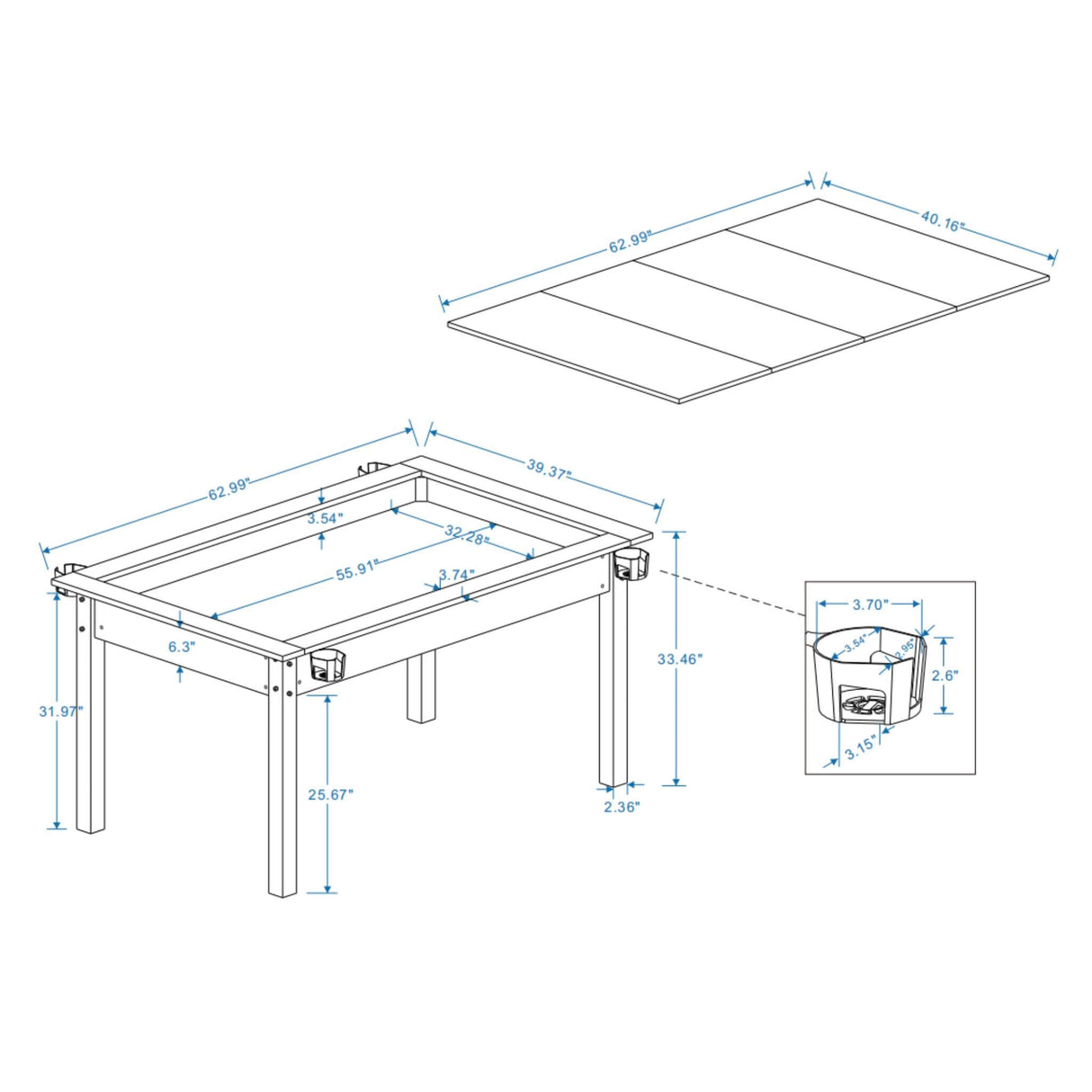 [63X40-Inch] Premium 2-In-1 Multifunctional Board Game Table For 4–6 Players (SAK84513)