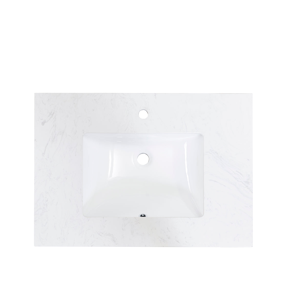 Salerno Single Sink Bathroom Vanity Countertop in Aosta White