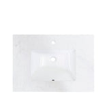 Salerno Single Sink Bathroom Vanity Countertop in Aosta White