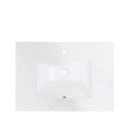 Salerno Single Sink Bathroom Vanity Countertop in Aosta White