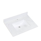 Salerno Single Sink Bathroom Vanity Countertop in Aosta White