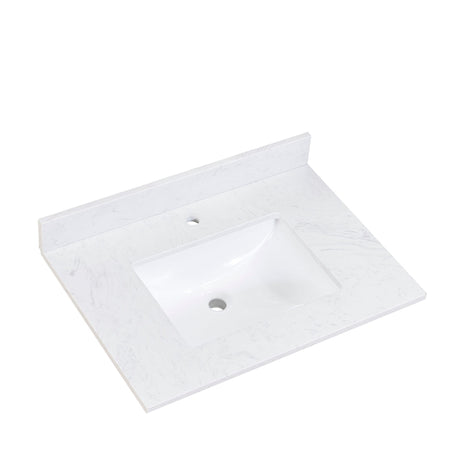 Salerno Single Sink Bathroom Vanity Countertop in Aosta White