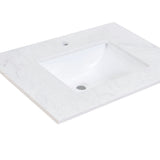 Salerno Single Sink Bathroom Vanity Countertop in Aosta White