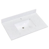 Salerno Single Sink Bathroom Vanity Countertop in Aosta White