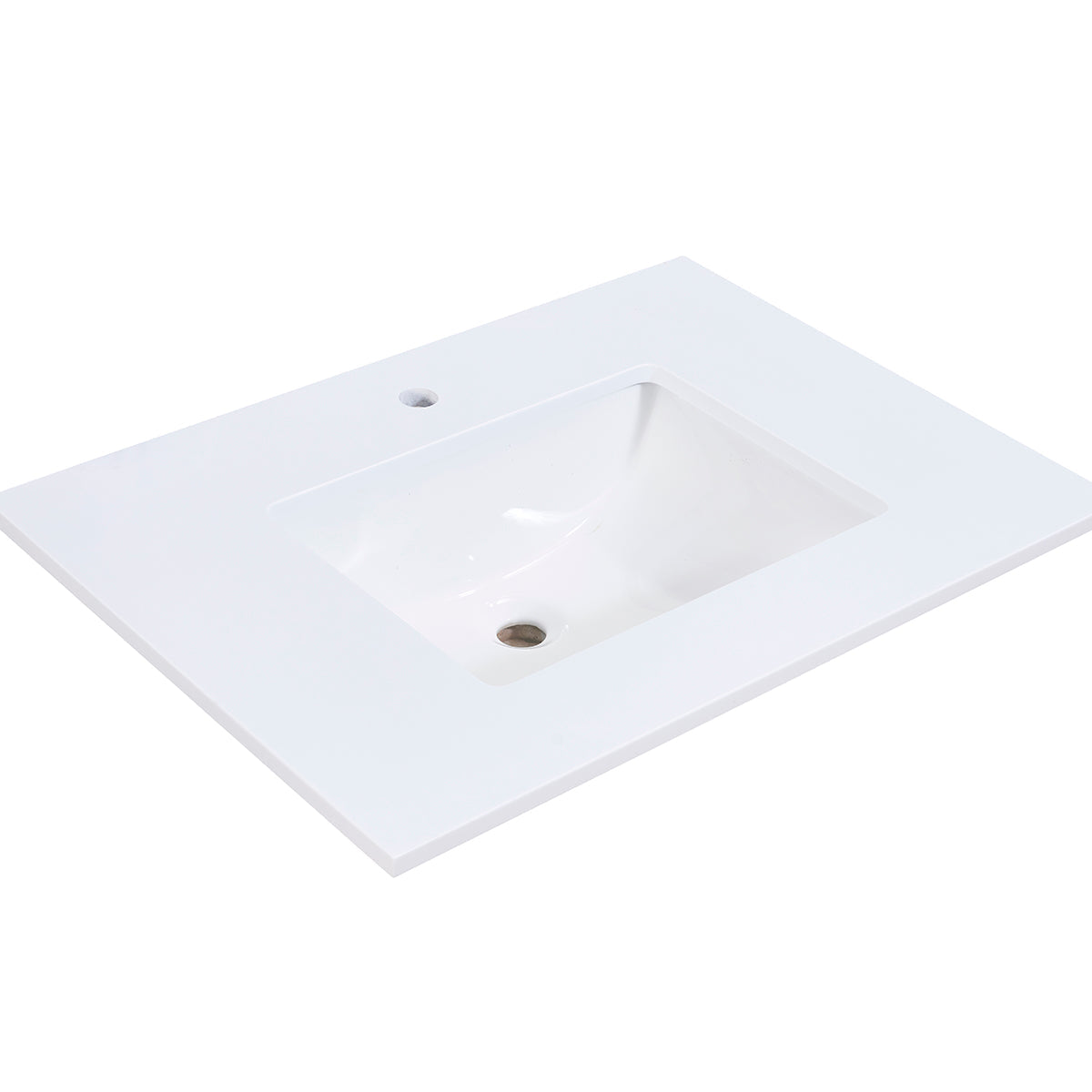 Viterbo Single Sink Bathroom Vanity Countertop in Snow White