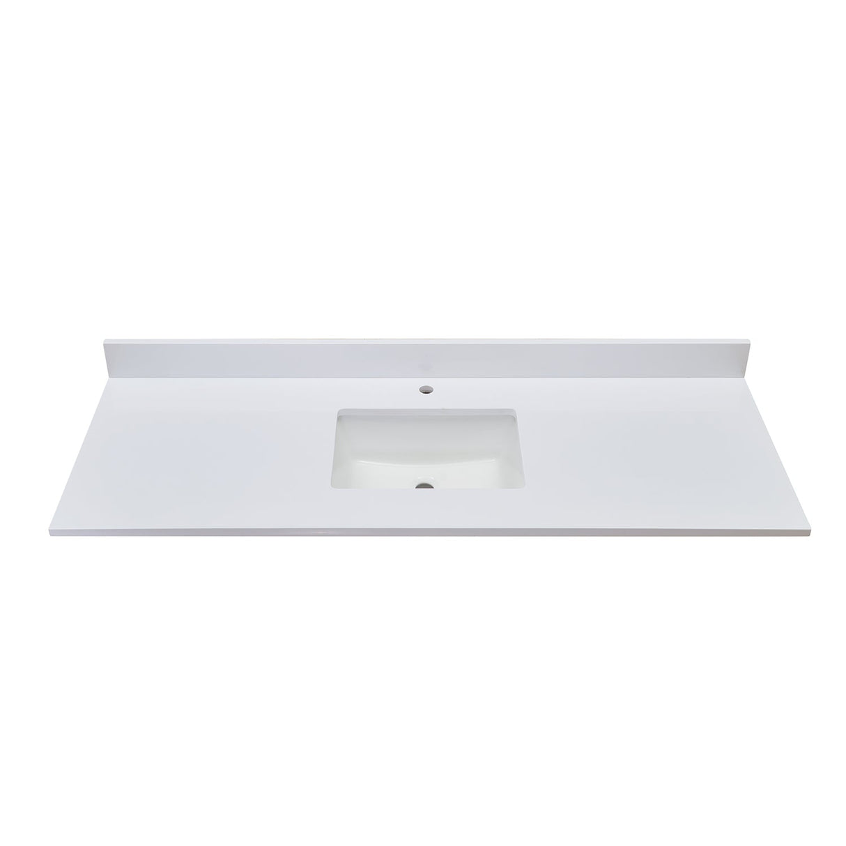61 in. Composite Stone Vanity Top with White Sink