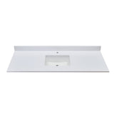 61 in. Composite Stone Vanity Top with White Sink