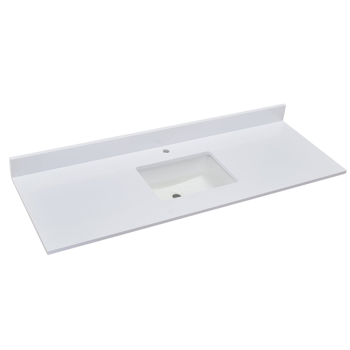 61 in. Composite Stone Vanity Top with White Sink