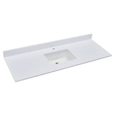 61 in. Composite Stone Vanity Top with White Sink