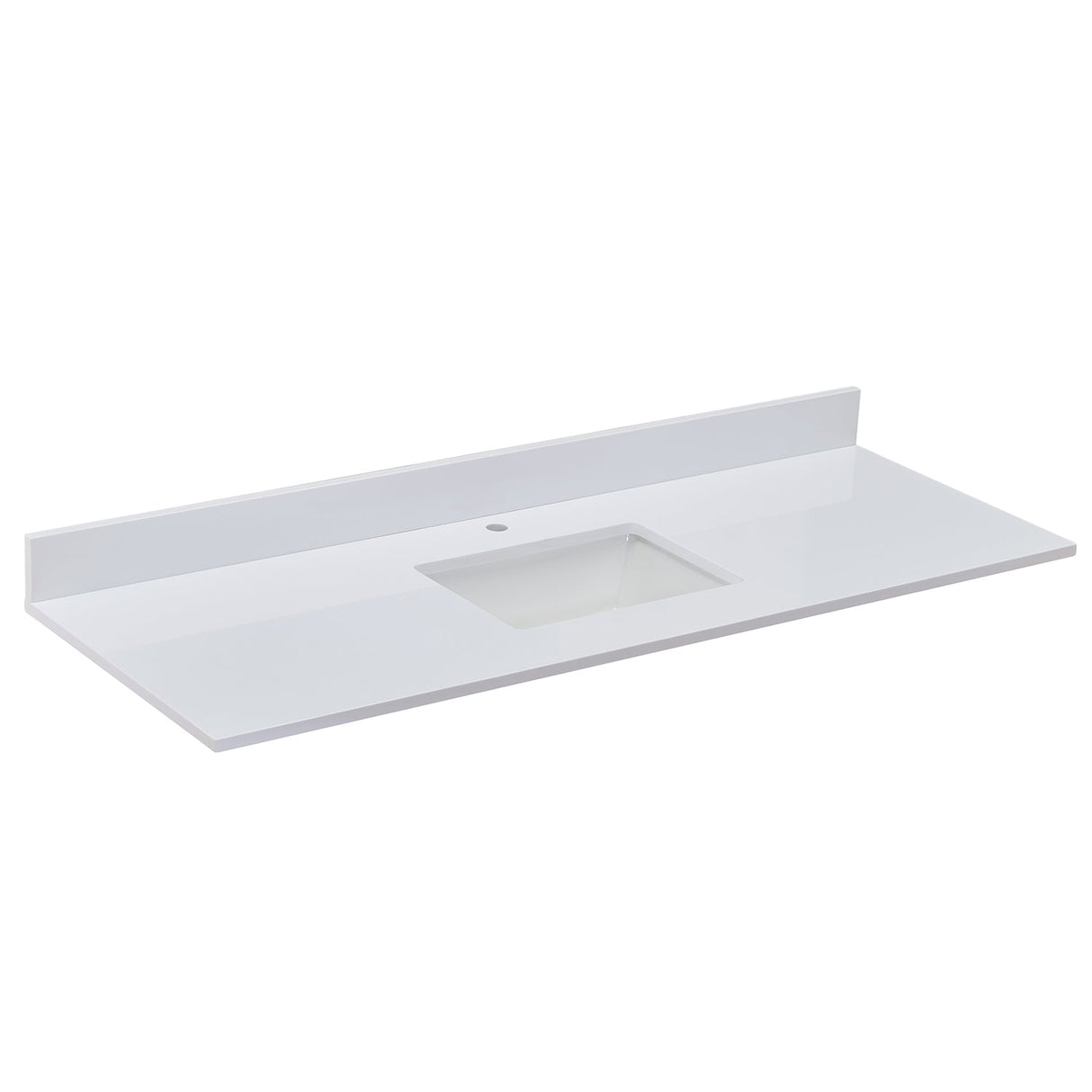 61 in. Composite Stone Vanity Top with White Sink