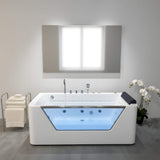 Nuvia Veloria 67-Inch 7-Jets Hydrotherapy Whirlpool Bathtub With Glass Panel (SAK25480)