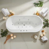 Nuvia Cascade 67-Inch Whirlpool Air Bath Soaking Tub With Adjustable Air Blower [No Faucet] (SAK68427)